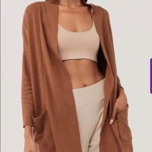 🌱 XS /S BNWT pact airplane cardigan in saddle burnt orange organic cotton